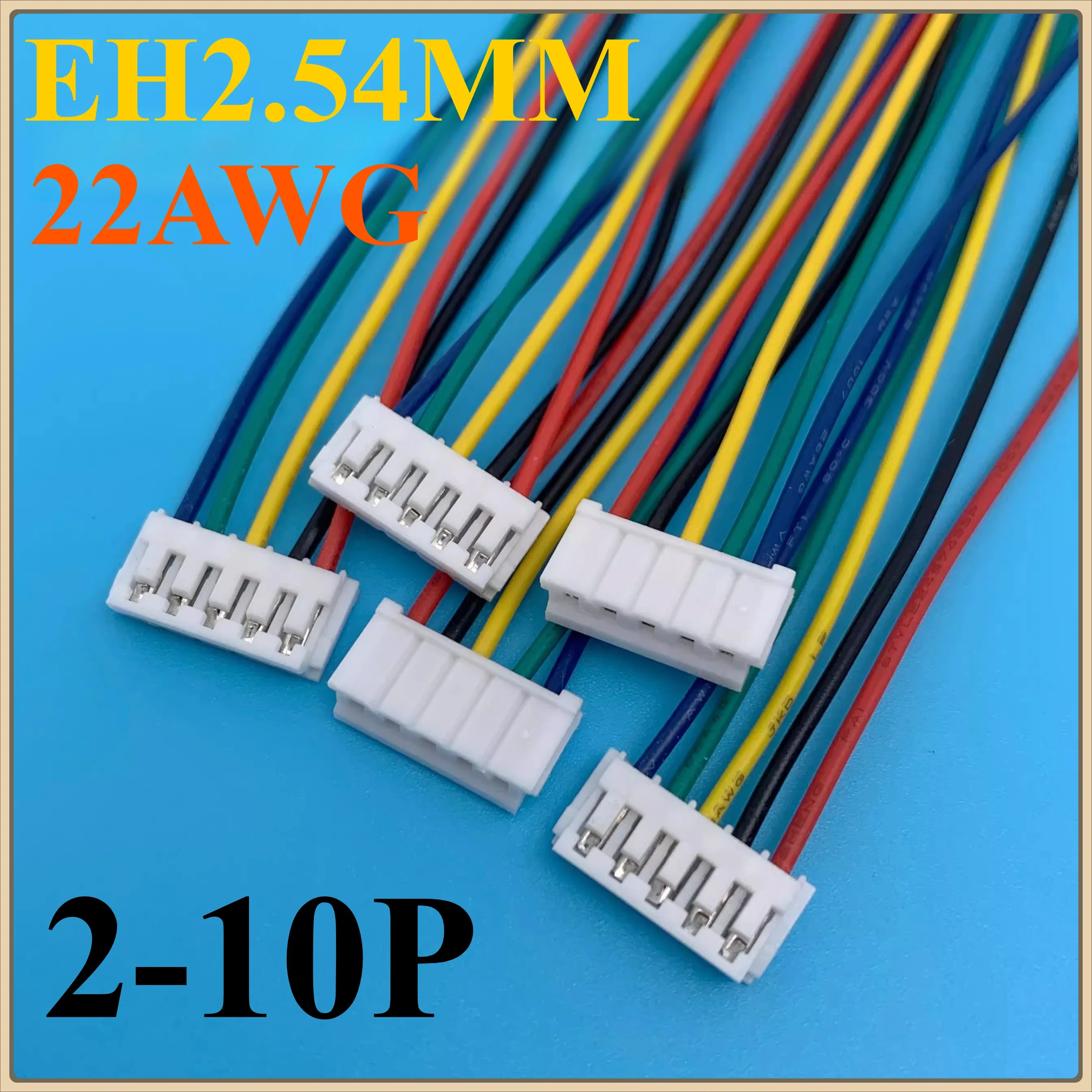 10pcs EH 2.54mm Pitch 2/3/4/5/6/7/12 Pin Female Plug Connector Wire 10/20/30cm Single/Double Head Same / Reverse Direction 22AWG