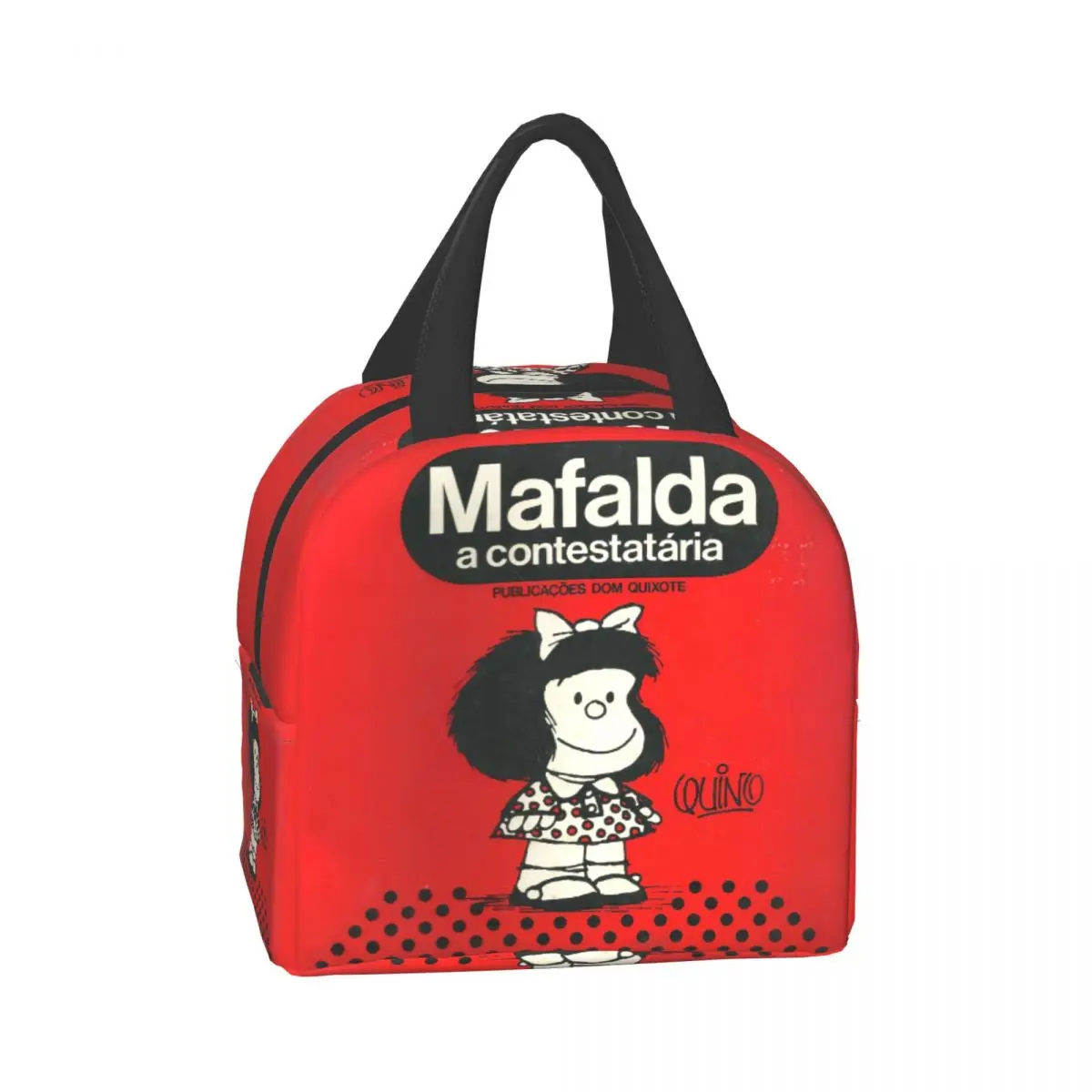 Mafalda Borsa per il pranzo isolata per le donne Quino Comic Manga Cooler Bento Box termico Borse da picnic portatili per alimenti per bambini in