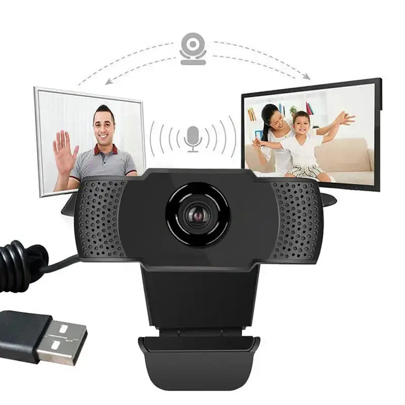 Câmera web com luz de preenchimento LED e microfone, câmera web USB para PC, computador, Mac, laptop e desktop. Nova câmera web 1080P Full HD.