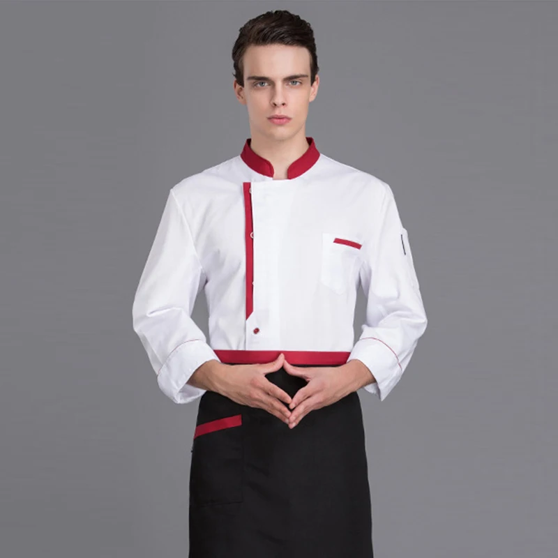 Uniforme de cocinero para Catering, chaqueta de Chef para Hotel, camisa de cocina para restaurante, abrigo para panadería, cafetería, ropa de trabajo para camarero