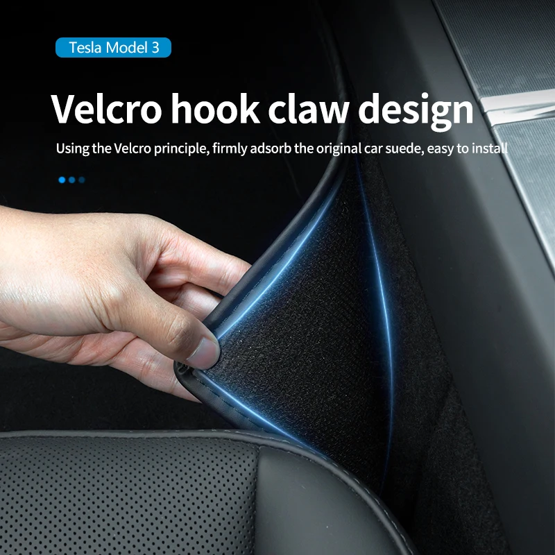 For Tesla Highland3 Model Y  Center Console Two Side Panel Anti Kick Pad Defense Protector TPE Leather Sticker Foot Cover