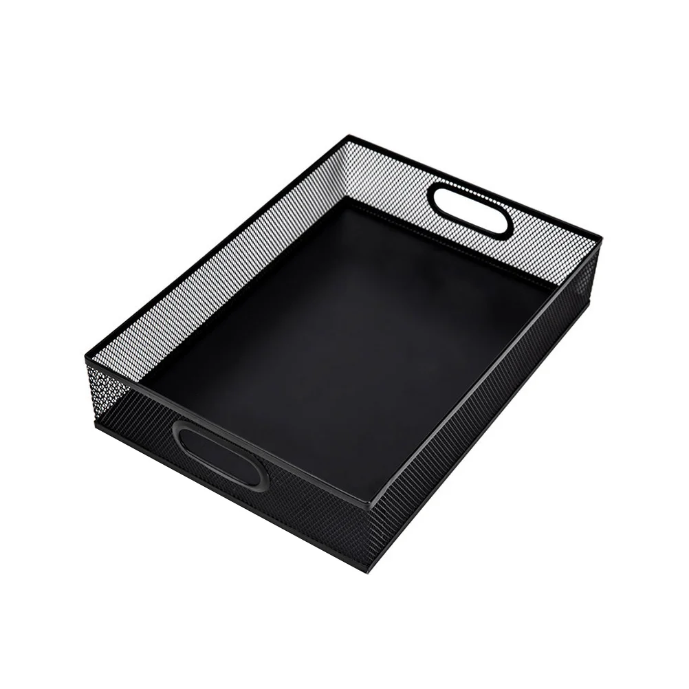 

1Pcs Metal File Basket Black Desktop Storage Box Sundries Organizer Home Storage Tray Practical Sundries Holder