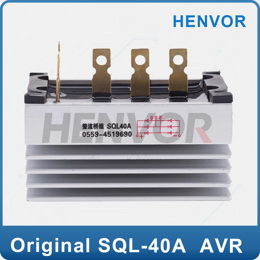 SQL40A 40A 1000V Aluminum Heatsink Three-Phase Diode Bridge Rectifier Kit for 40A Generator Iron Pin Power Diode