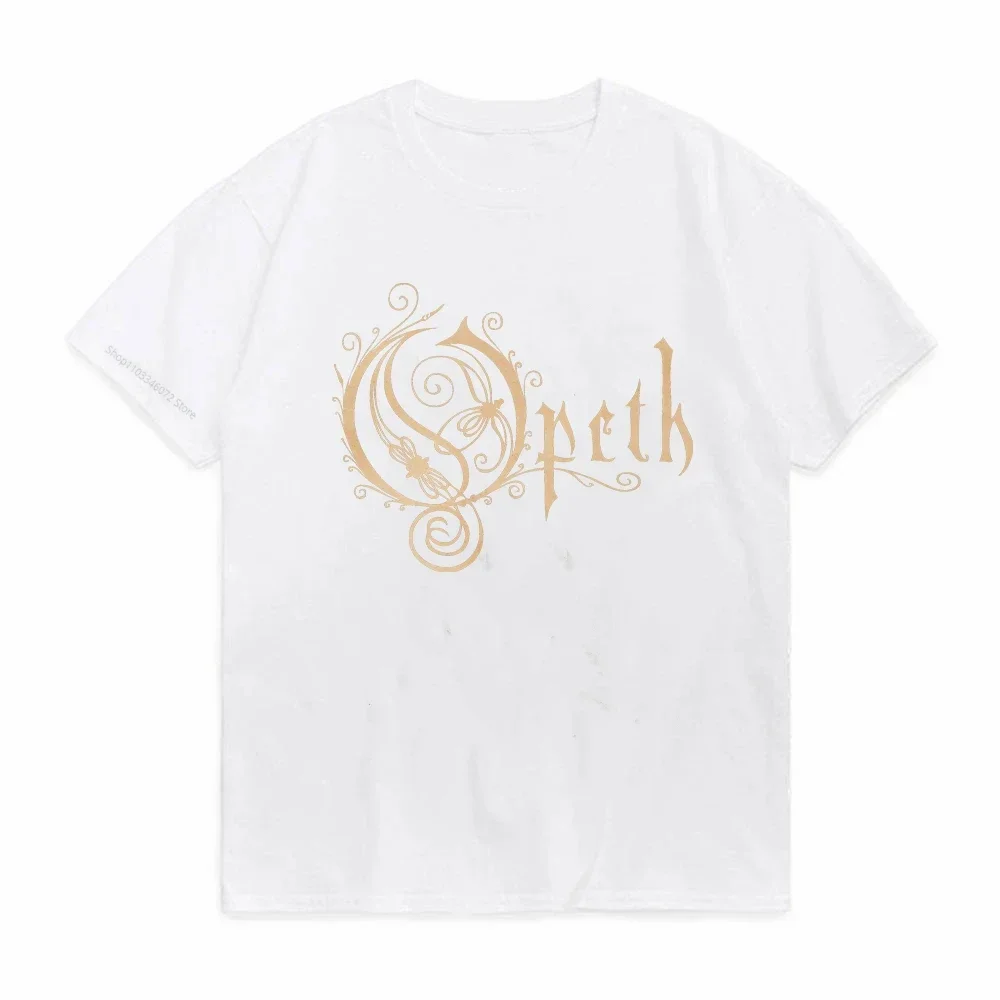 2024 Fashion Opeth Band Short Sleeved Tees 100% Cotton Streetwear Vintage Progressive Death Metal Band Print T-shirt for Men