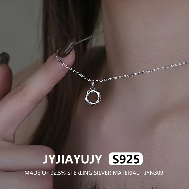 

JYJIAYUJY 100% Whole Original Sterling Silver S925 Pendant Necklace In Stock the Mobius Strip Fashion Daily Wear JYN309