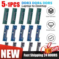 Adaptador de Memoria de 5-1 Piezas DDR3 DDR4 SO-DIMM a DIMM para PC, Tarjeta Conectora de Memoria de Portátil a Escritorio, Adaptador de Memoria RAM
