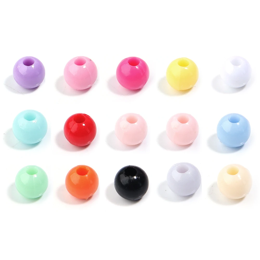 1000pcs/Lot Mixed Acrylic Round Beads Macaron Color Loose Bead for Jewelry Making Handmade Materials DIY Bracelet Necklace