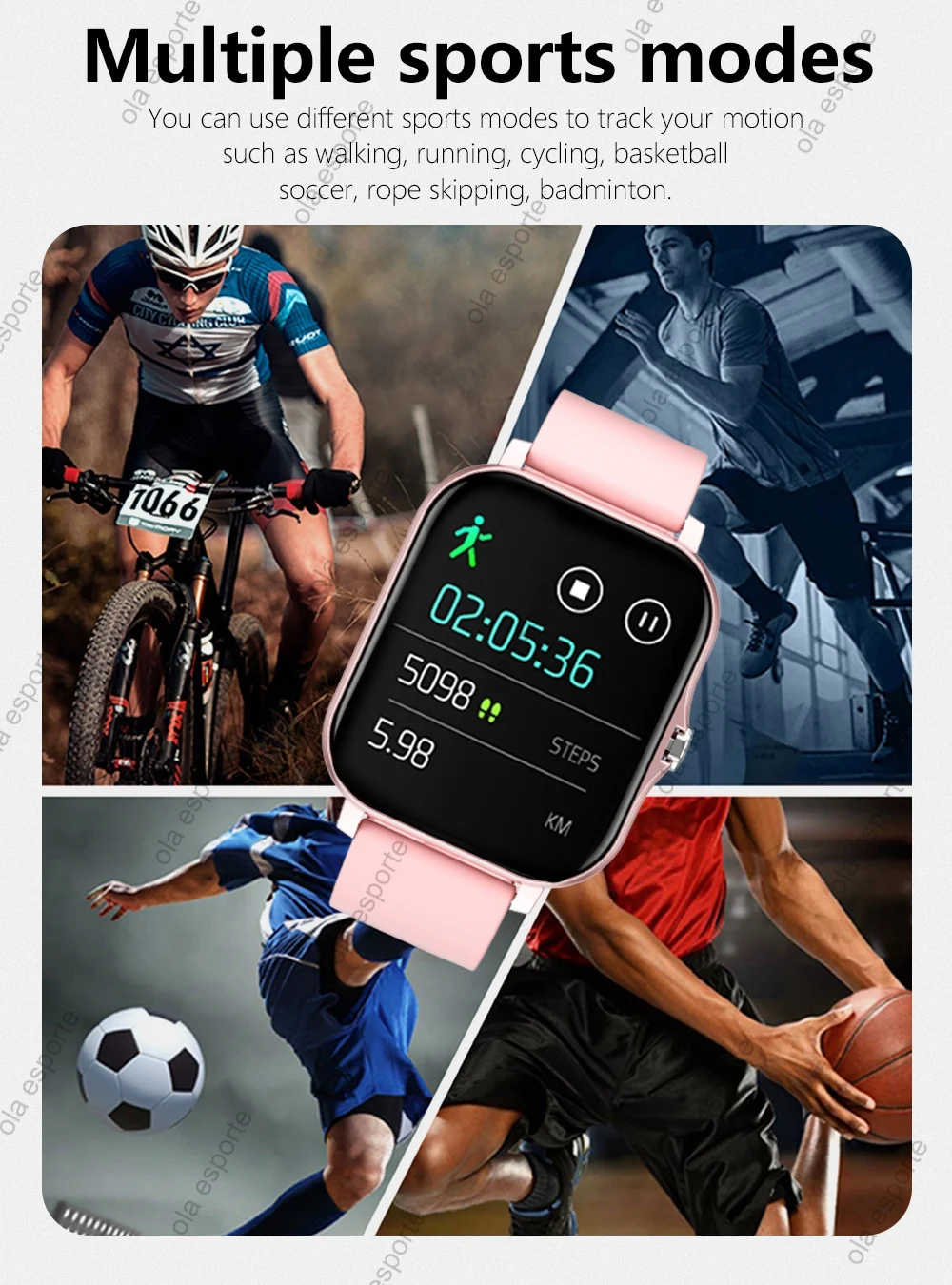 Ola esporte Smart Watch 2024 Men Women BT Call  Sport Fitness Tracker PPG+ECG Monitor Waterproof Game SmartWatch for Android IOS