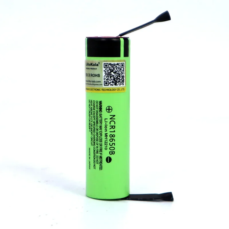 Liitokala-بطارية قابلة لإعادة الشحن للكشاف ، بطاريات مع كلوريد متعدد الفينيل ، نيكل تصنعه بنفسك ، جديد ، NCR18650B ، للي أمبير في الساعة ، * V