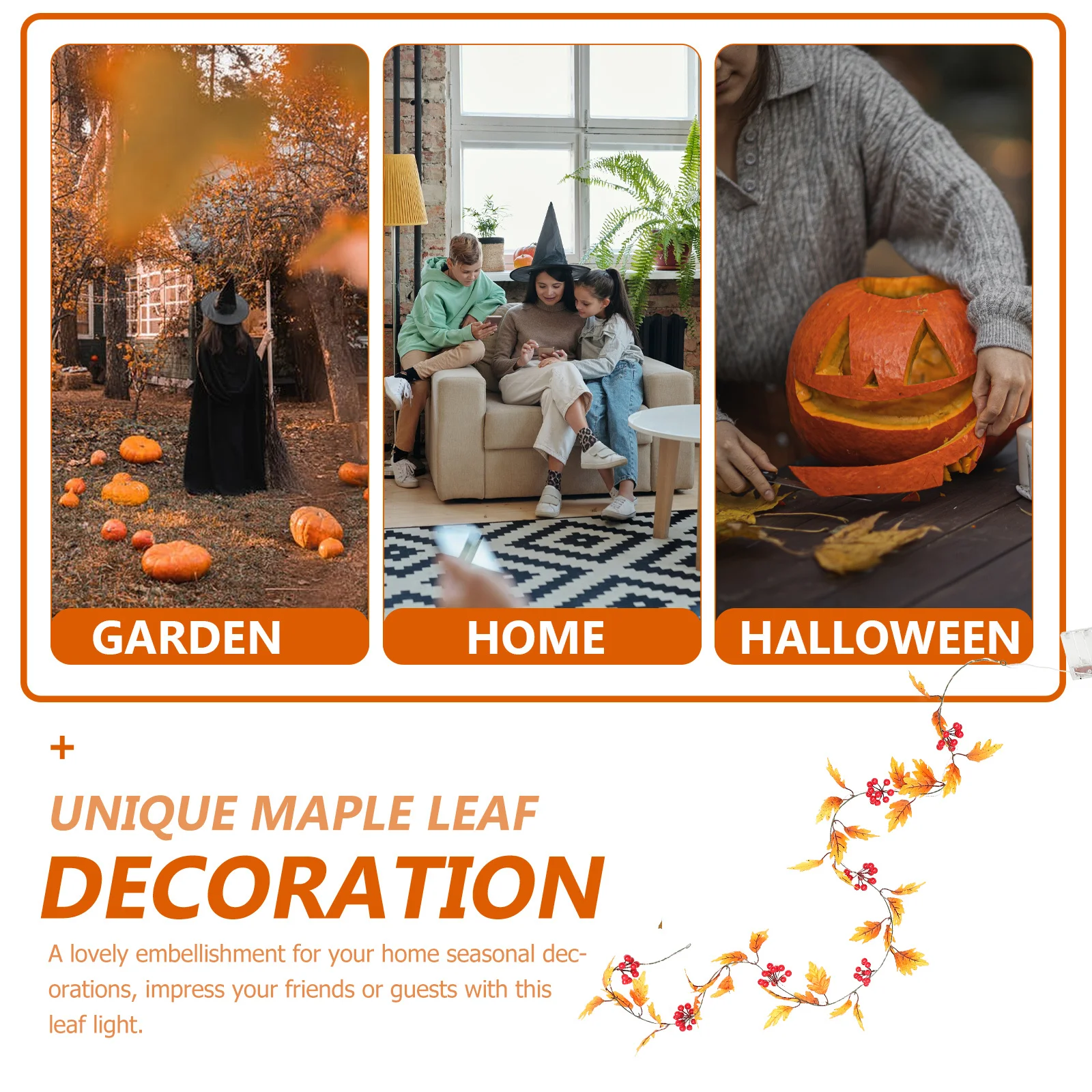 20Led 2M أوراق القيقب Led سلسلة ضوء تعمل سقوط زينة للمنزل الشكر حفلة جارلاند أضواء أوراق داخلي #3