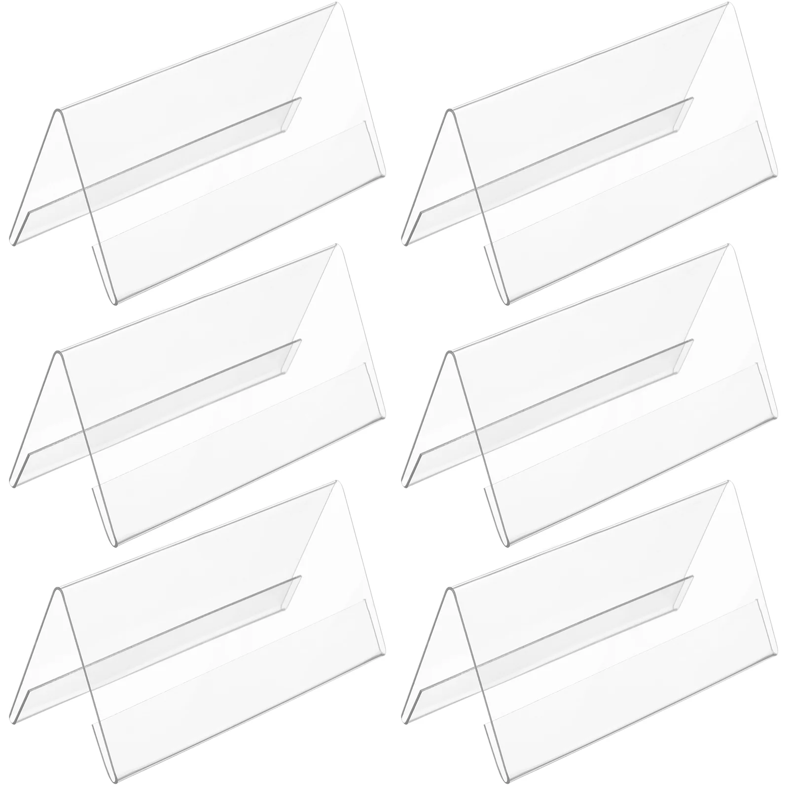 

6Pcs Clear Acrylic Seating Stands Wedding Table Number Holders Reusable Blank Signs for Meeting Birthday Event Display