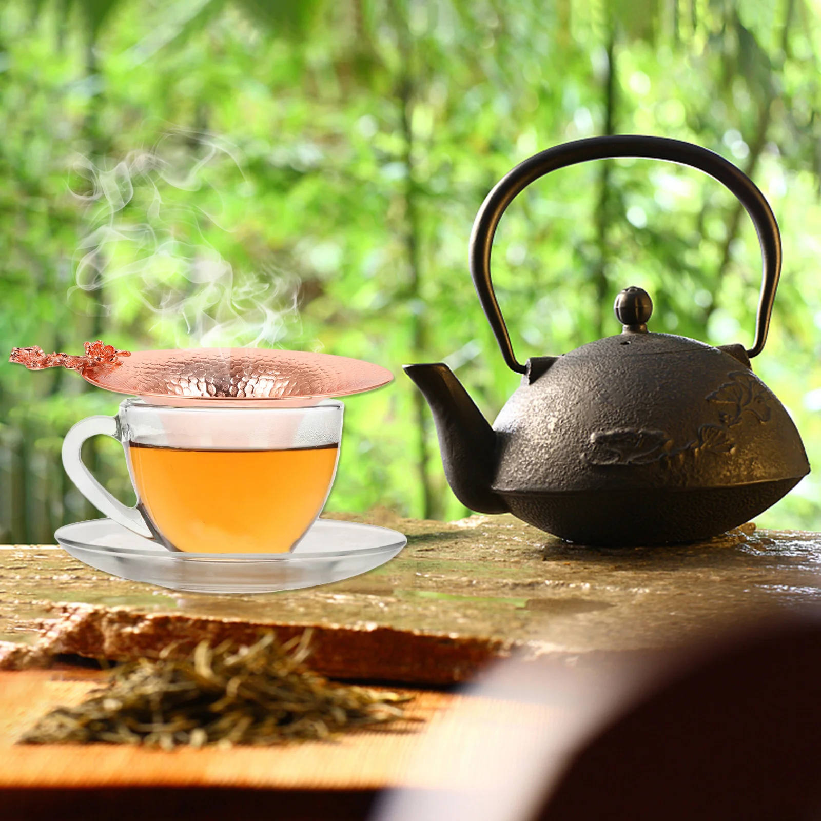 

1 pc Copper Strainer Plum Blossom Design Filter For Residue Removal Kung Fu Utensils Tea Leaf Filter Home Tea Funnel Teaware