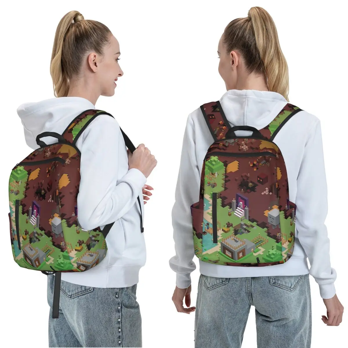 Exploring New Worlds Backpack Daypack Large Capacity Boys Girls BookBag School Bag Shoulder Bags for Men Women