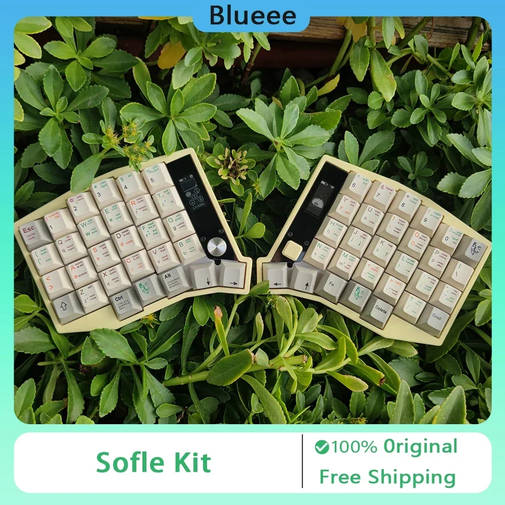 

Sofle Split Keyboard Kit Bluetooth Dual Mode ZMK Scheme Custom with View Directional RGB Hot Swap Rocker Knob Screen Keyboard