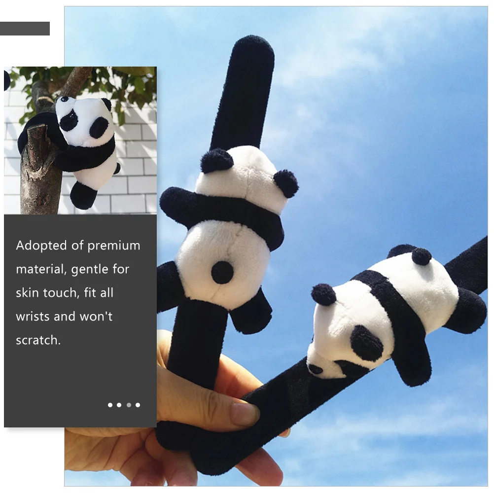 Cartoon Plush Panda Slap Bracelets Animal Clap Circle Wristband Patting Hand Band Party Favor Kids Gifts