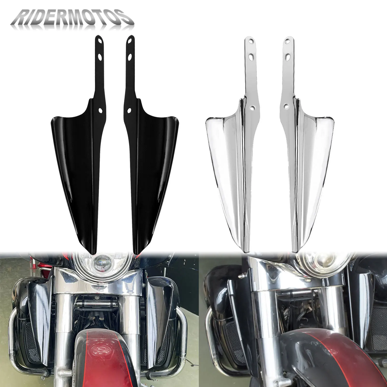 

Front Fork Windscreen Deflectors For Harley Touring Road King FLHR Street Glide FLHRC CVO Motorcycle Wind Fairing Mount 1995-23