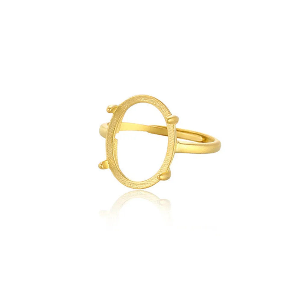

Gold Plated 925 Silver Adjustable Ring Blank for 7x9mm/8x10mm/9x11mm/10x12mm/12x16mm/13x18mm Oval Cabochons Ring Setting