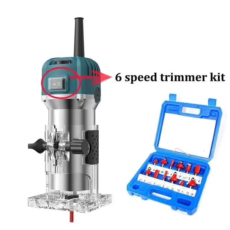 8000W Woodworking Electric Trimmer Wood Router Machines Tool Electric Power Carpentry Manual Trimmer Tools With Milling Cutter