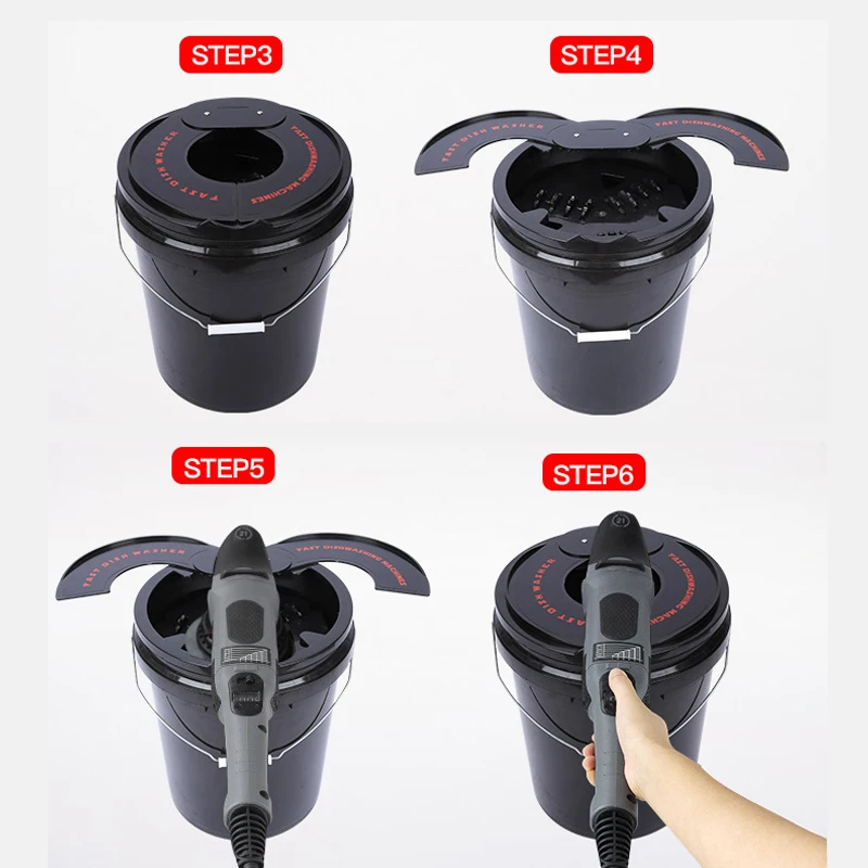 Auto Polisher Wash Bucket Polish Pad Washer No Electric Fast Disc Wash Machine Foam Buffing Pad Cleaner Wool Pad Wash Bucket view 6