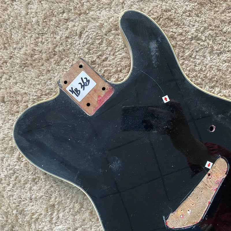 Unfinished Tele Guitar Body TL Model Mute Electric and Acoustic Guitar with Active Under Saddle Pickups Black Color YB363