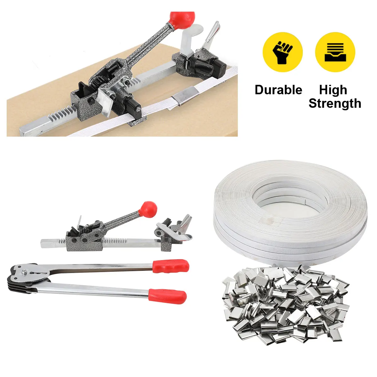 Umreifungsversiegelung + Umreifungsspanner, manueller Kapselung, Verpackungszange, Umreifungsmaschine, Palettenverpackungs-Umreifungsset