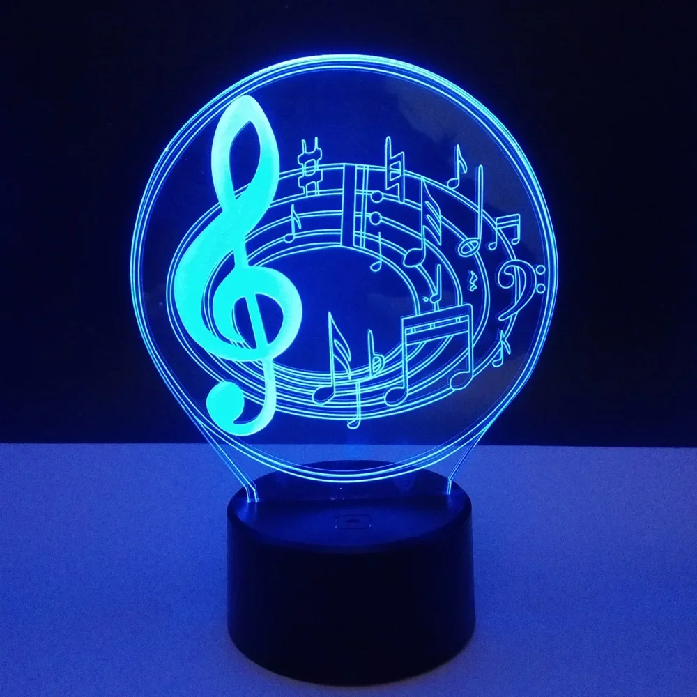 Nighdn Music Note LED Table Lamp Acrylic Night Light 7 Colors Changing Bedroom Bedside Decoration Lights Gifts for Kids Girls