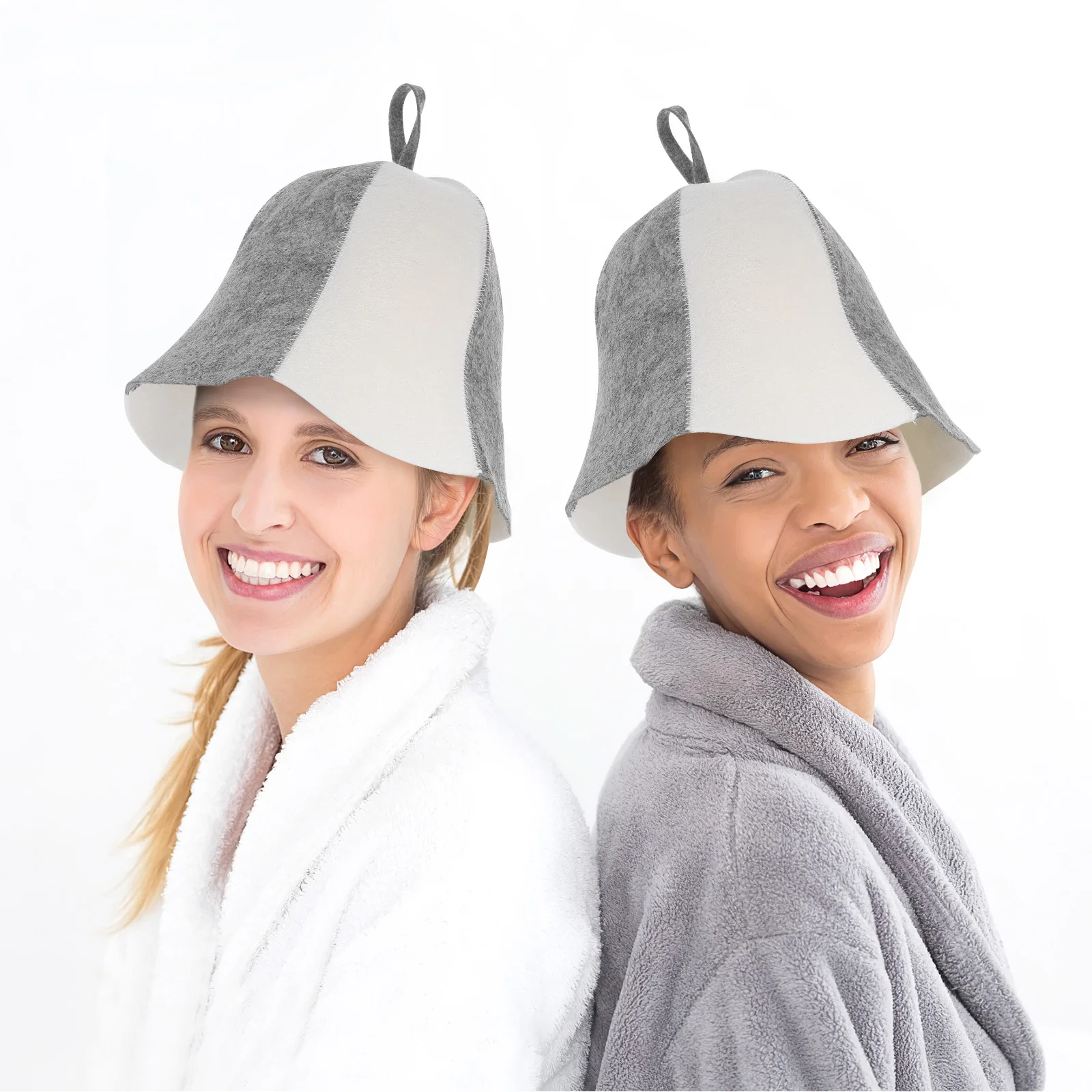 

2 Pcs Felt Hat for Dry Sauna Caps Men Hair Protector Accessories Felted Hats The