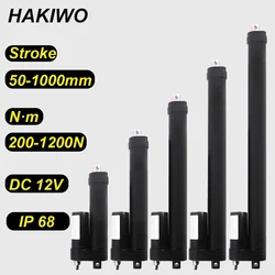 HAKIWO IP68 Su Geçirmez 12V Lineer Aktüatör 1200N 100mm 300mm 500mm 850mm 1000mm İnme Güneş Takip Cihazı Kapı Motorizasyonu 40 mm/sn