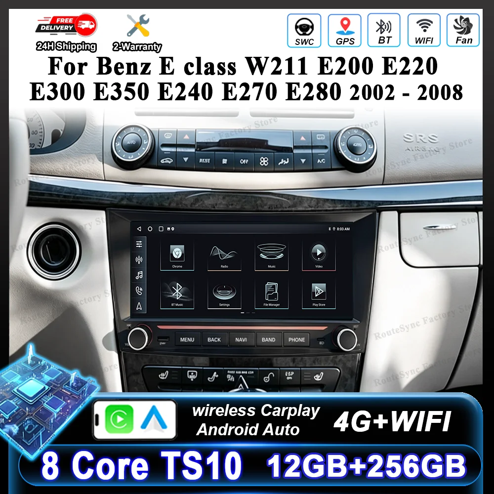 Android Car Dvd For Benz E class W211 E200 E220 E300 E350 E240 E270 E280 2002 -2008 Auto Multimedia Player Screen Carplay WIFI