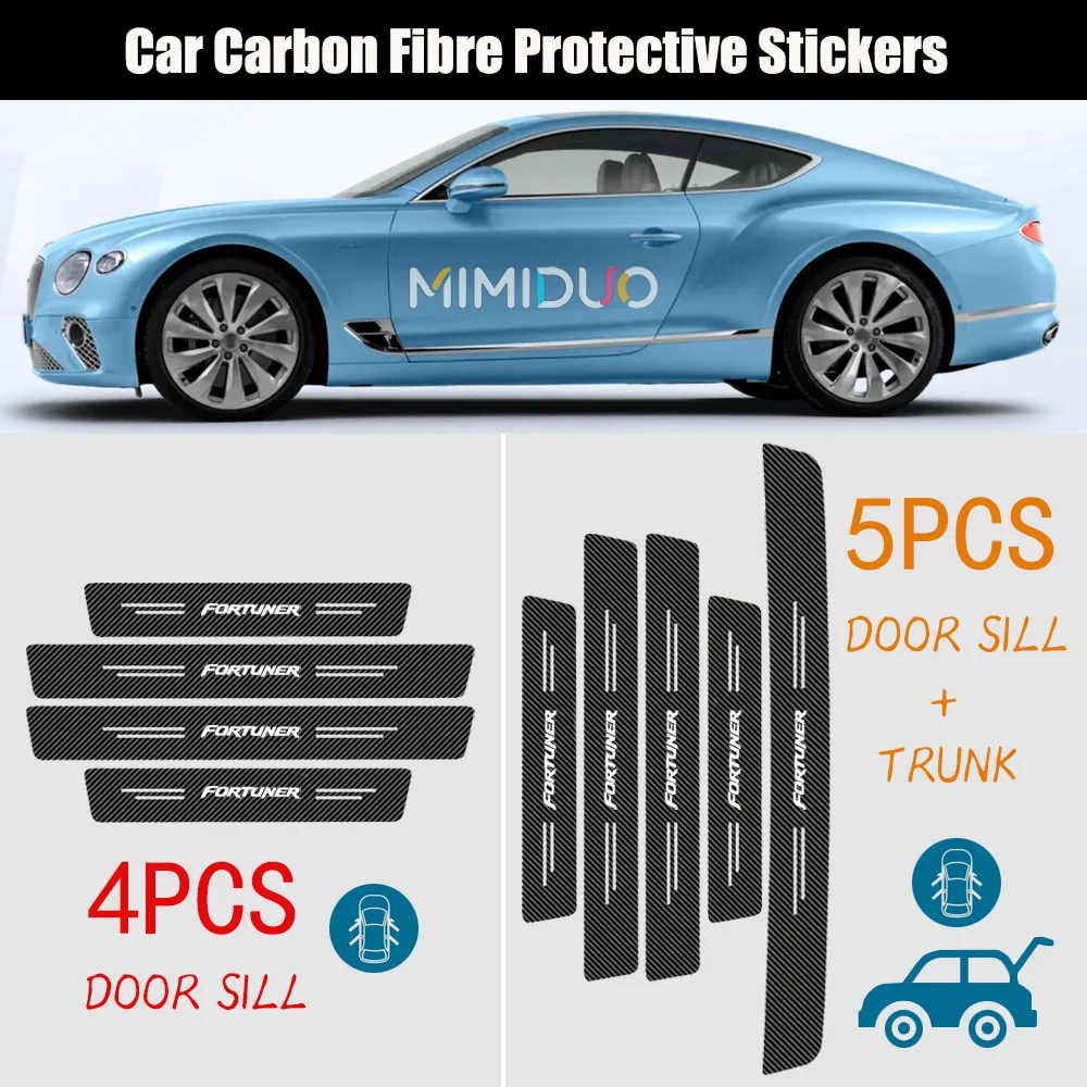 Car Door Threshold Sill Protective Trunk Bumper Guard Stickers Decals For Fortuner Trunk Sill Bumper Anti Scratch Film