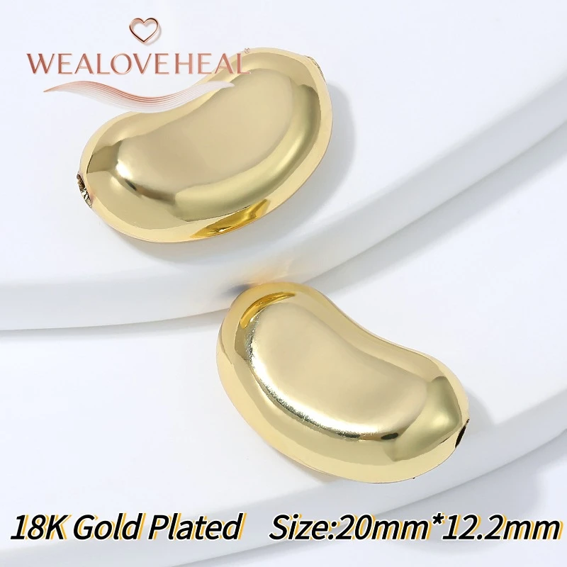 schmuckherstellung zubehör, perlen für schmuckherstellung, 20x12,2mm Hohle Erdnuss-Abstandshalterperlen, 18K vergoldeter Messing-Nierenperlen-Abstandshalter für Armbänder, Halsketten, DIY-Schmuckherstellungszubehör – Detail 21