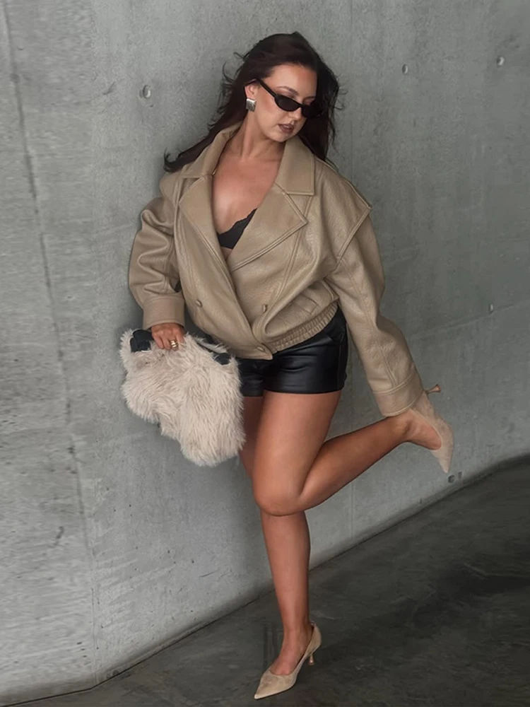 2026 Autumn Winter Street Solid Women's Jacket Fashion Long Sleeve Lapel Single Breasted Pocket Female Coat Streetwear New