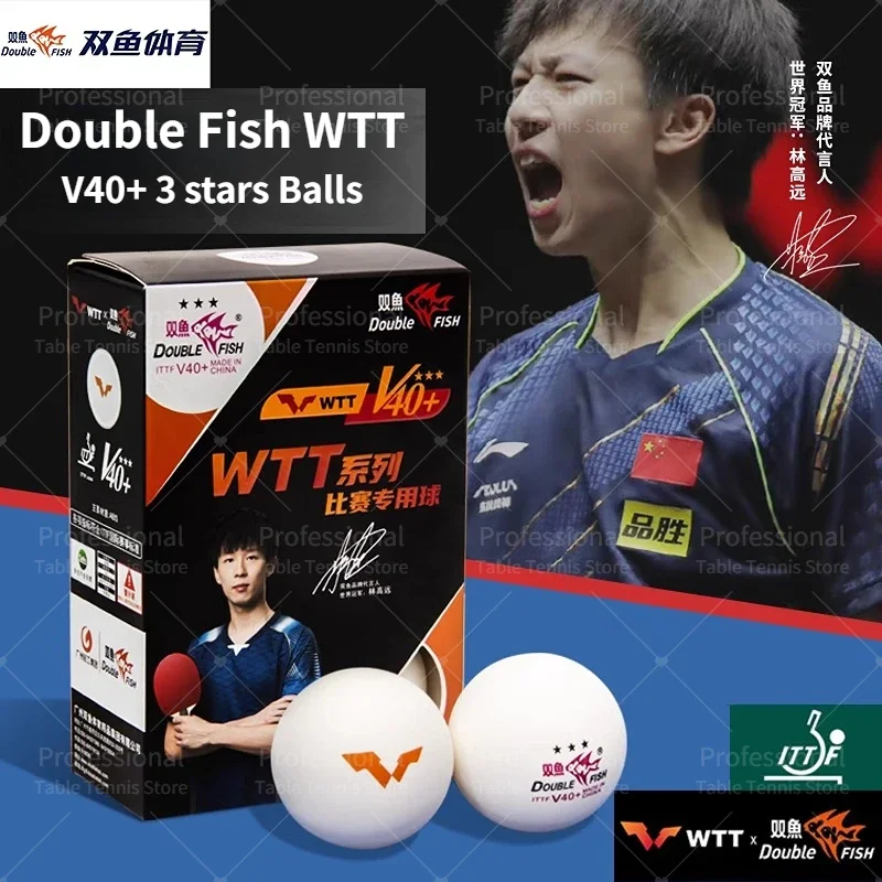 オリジナル ダブルフィッシュ WTT 3 スター卓球ボール (WTT 公式ボール) ダブルフィッシュ 3 スター卓球ボール ITTF 改良