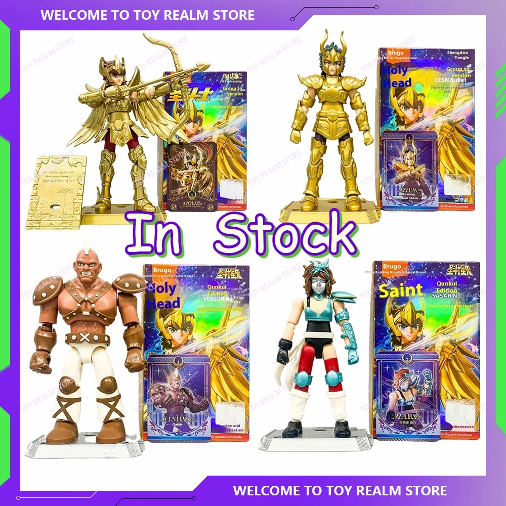 BLOKEES Saint Seiya Figure Blind Box GALAXY VERSION 01 Aiolos Shura Ikki Figure Shun Jabu Marin Figurine Assemble Model Toy Gift