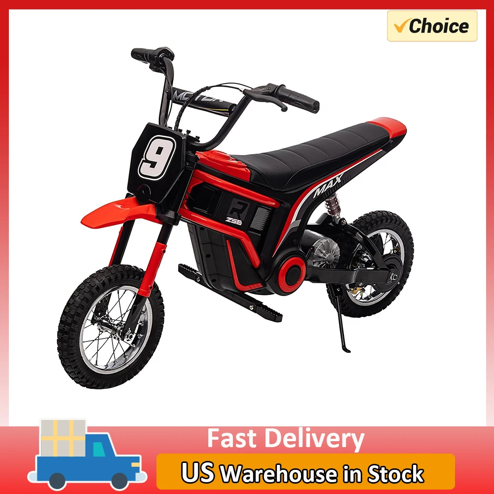 24V Electric Dirt Bike for Kids 350W Ride On Motorcycle, Ages 5+, Up to 14.29 MPH, 2-Speed Modes, Perfect Electric Bike for Kids