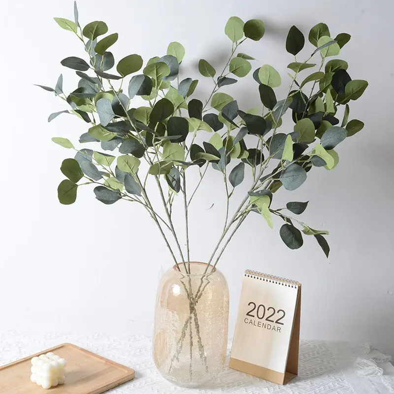 Künstliche Pflanzen Seiden-Eukalyptus-Langstängel-Kombination Brautsträuße Hochzeit Heim Zimmer Tisch DIY Vasen Hübsche Dekoration Bestseller – Detail 2