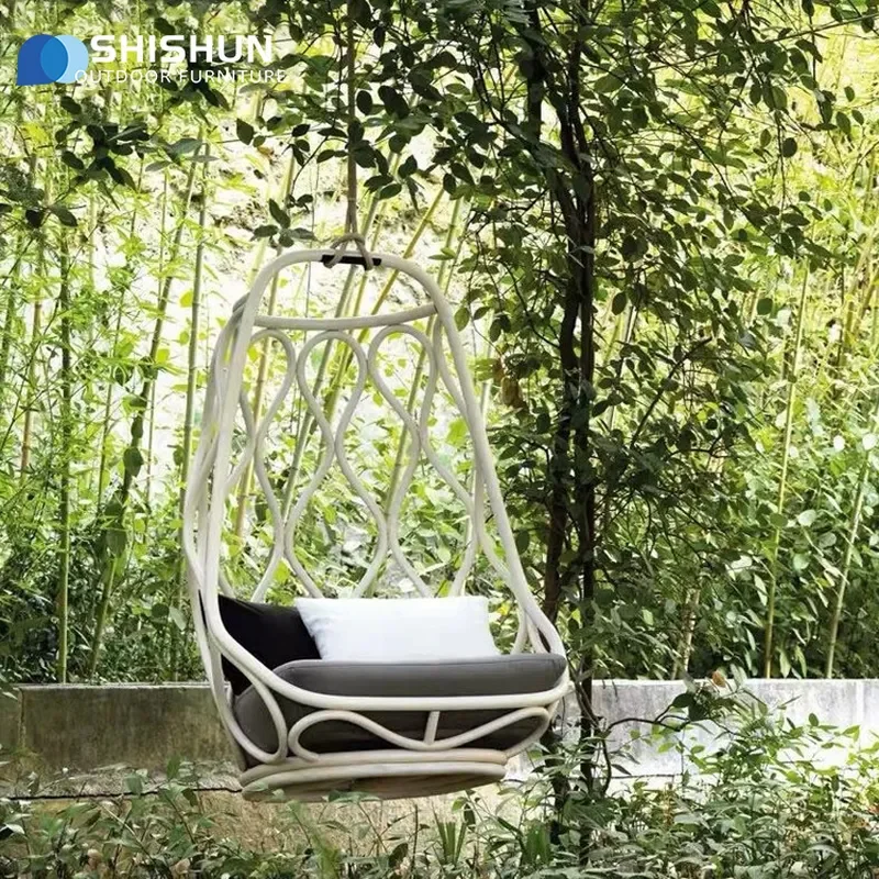 Nordic Outdoor Swing Hanging Chair Casual Simple Single Floor Rocking Chair Outdoor Furniture Sun Room Courtyard Hanging