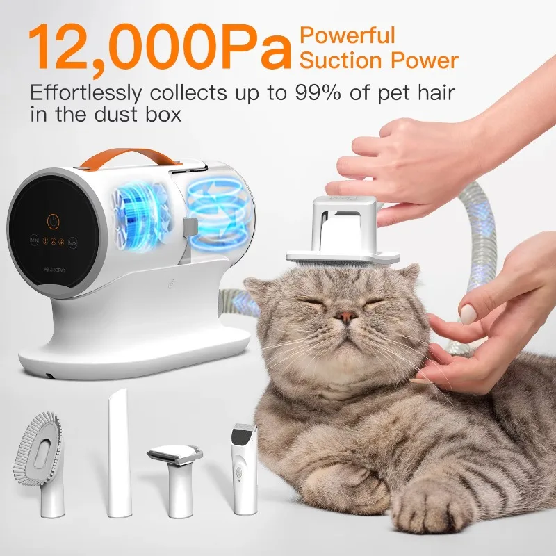 Versatile Electric Vacuum Cleaner ABS 5 in 1 Pet Grooming Vacuum Kit Low Noise Pet Hair Vacuum Cleaner Pet Grooming Products