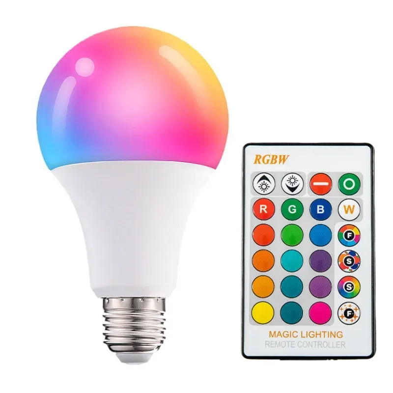 ZAOXI E27 5W/7W/10W/15W/20W/30W Home Smart LED Light Bulbs RGB Colorful Remote Control Dimming Light Bulb With Memory Atmosphere