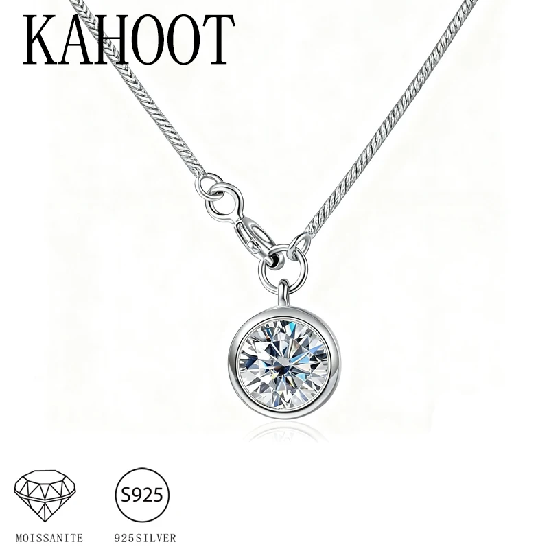 

Серебро 925, 1-каратное круглое муассанитовое универсальное мужское и женское высококачественное ожерелье с подвеской-пузырьком