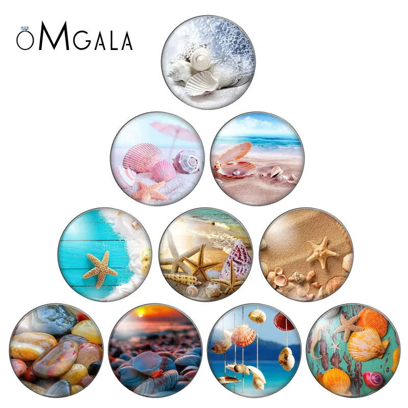 10pcs 8mm-30mm Natural Shell Shiny Beach filling Round Cabochons&Dome Cover Beads Cameo Settings,Diy Handmade Accessories