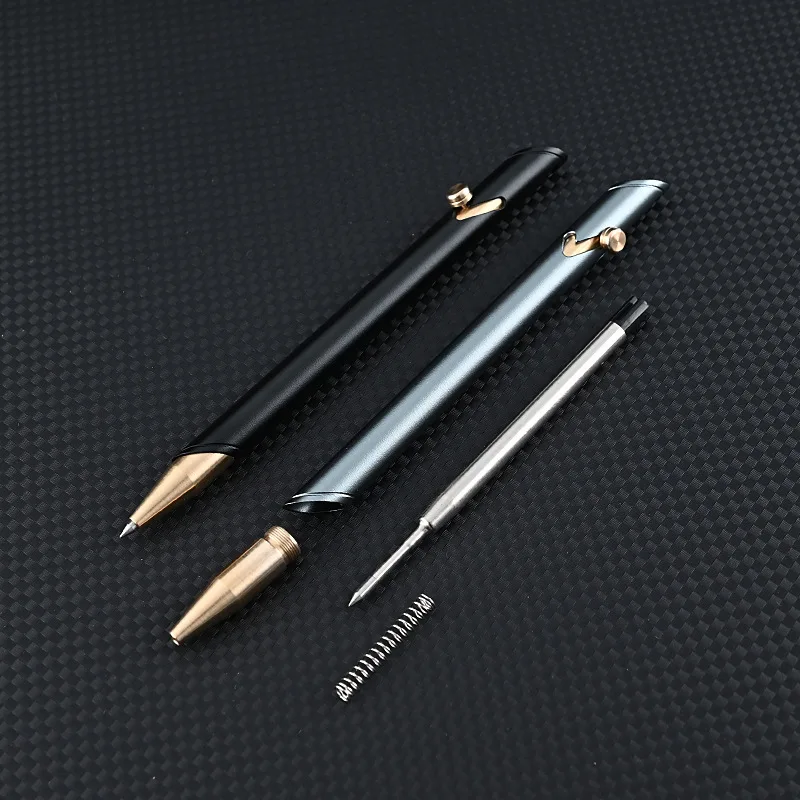 Brass Aluminum Alloy Pen Oblique Symmetrical Design Metal Business Signing Pen Neutral Ball Point Pen