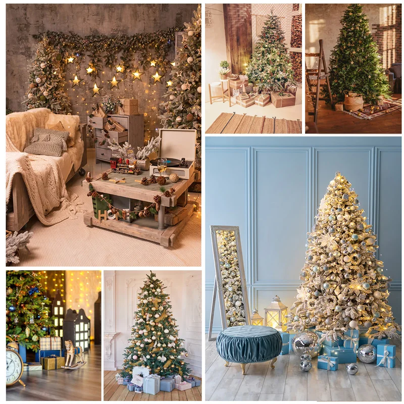 NITREE Christmas Indoor Theme Photography Background Christmas tree Children Backdrops For Photo Studio Props JPE-03