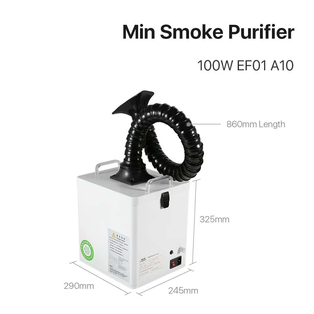100 W Mini-Rauchreiniger, hocheffizient für Rauchabzug auf Laserschneid- und Markierungsprozess