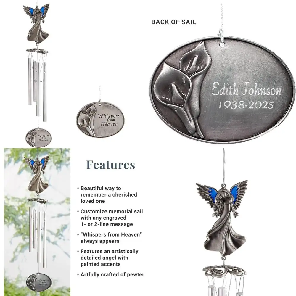 

heavenly echoes: 14" sympathy wind chime, cherished memory keeper