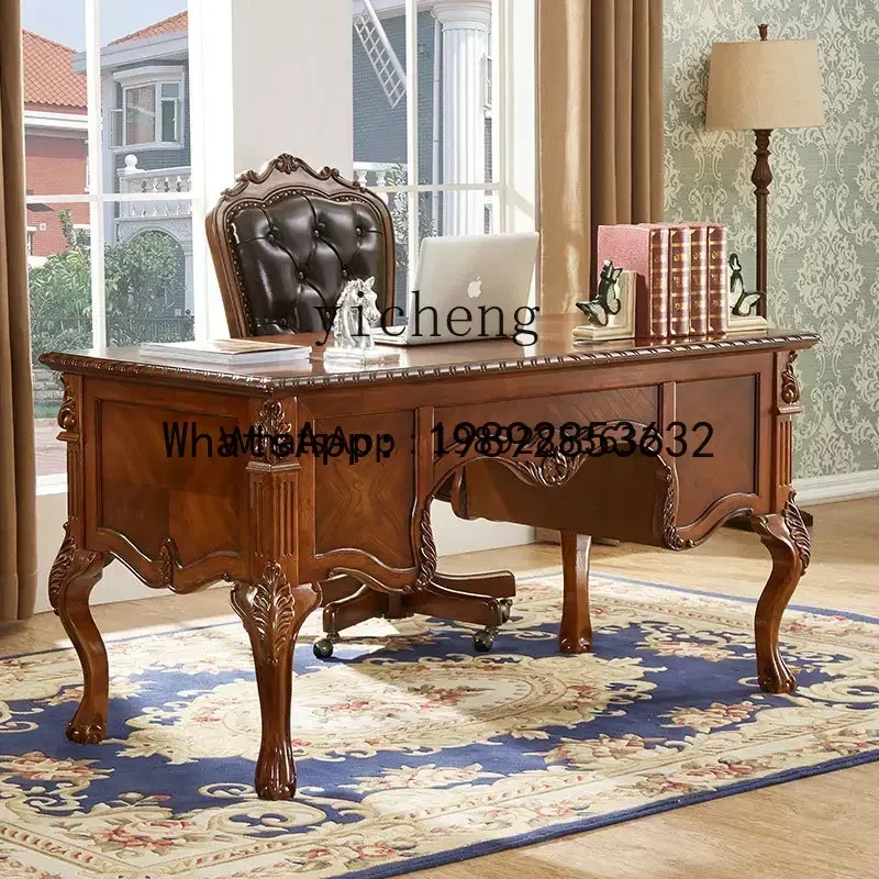 

b2Solid Wood Workbench Home Vintage Calligraphy Desk Writing Desk Office Computer Home Study Desk home accessories