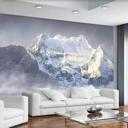 Custom Mural Wallpaper 3D Snow Mountain Scenery Living Room Background Wall Bedroom Sofa TV Home Decor Papel De Parede Sala 3D