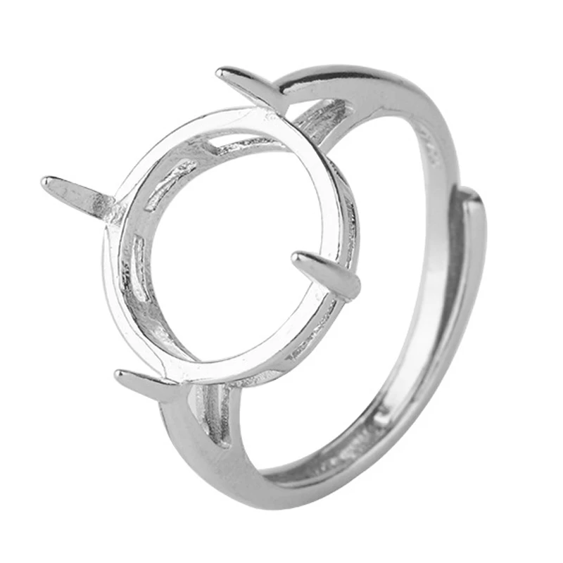 Silver Color Adjustable Blank Ring Base Fit Glass Cabochons Cameo Setting For DIY Ring Jewelry Making Accessories