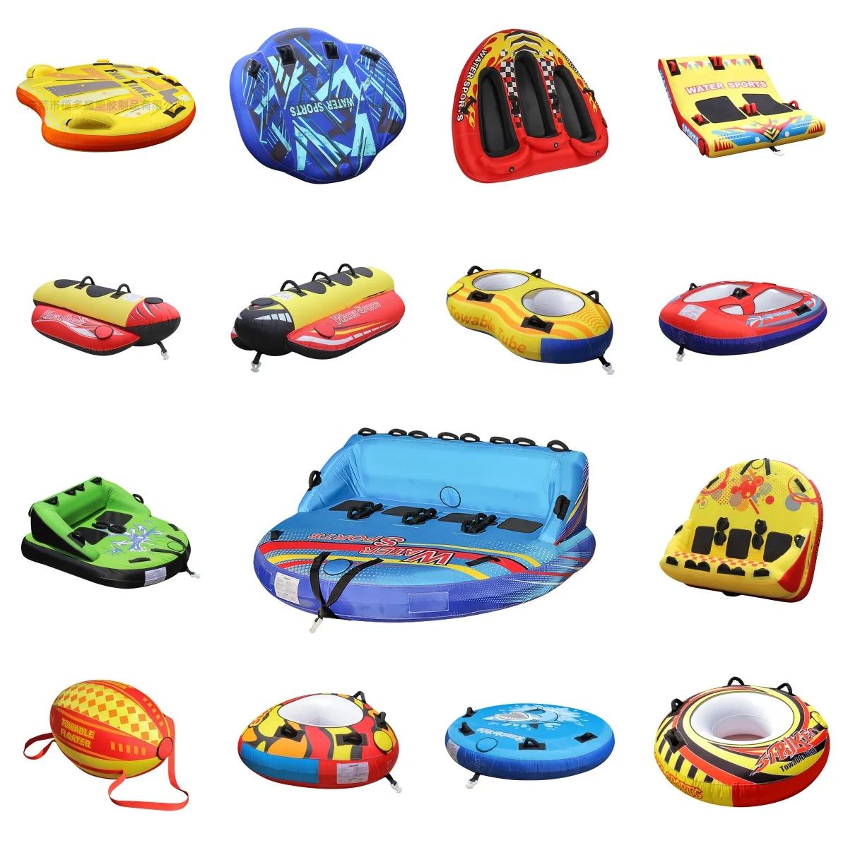Factory Stock 15 New Inflatable Towable Tube Tug Sofa Jet Ski Sea Towing Banana Boat Flying Fish Backrest