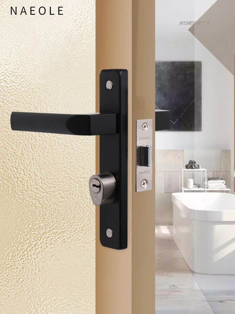 Wooden Door Locks Aluminum Alloy Door Indoor Handle Single Tongue Lock Bedroom Toilet Bathroom Balcony Anti-theft Door Lock